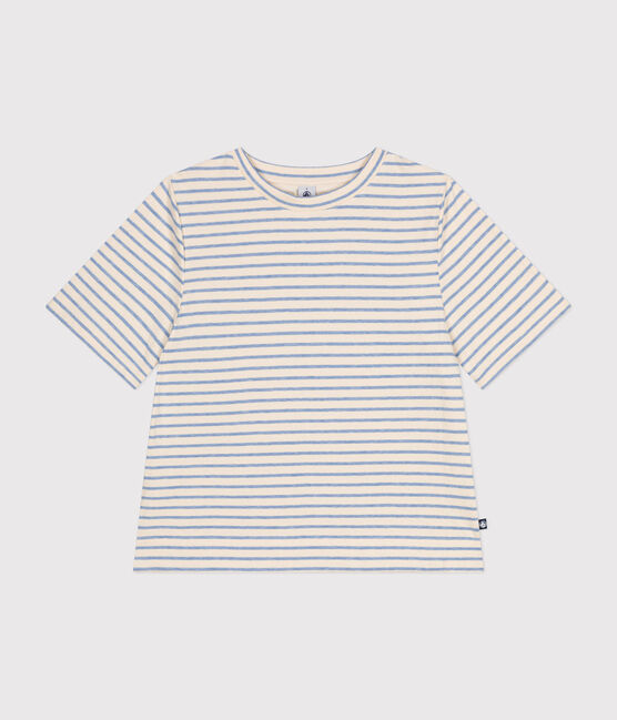 T-shirt Le Boxy in tubique donna bianco AVALANCHE/ SKY CHINE