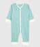 Tutina pigiama a righe in cotone e Lyocell blu MIROIR/bianco MARSHMALLOW