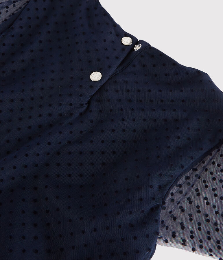 Abito manica corta bambina blu SMOKING