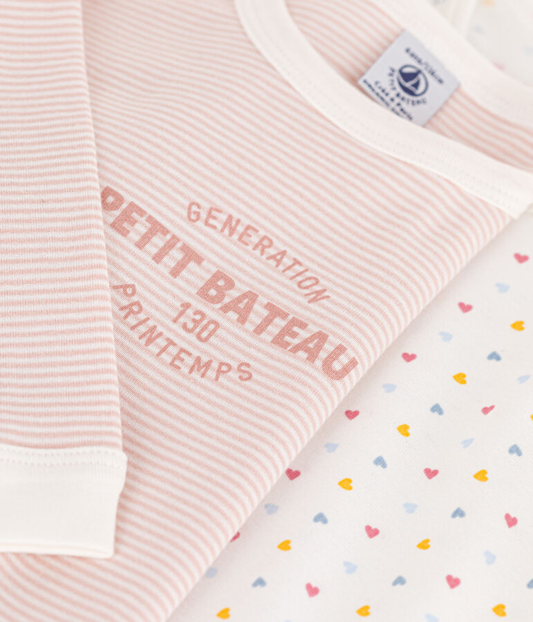 Confezione da 2 pigiami cuoricini in cotone bambina multicolore