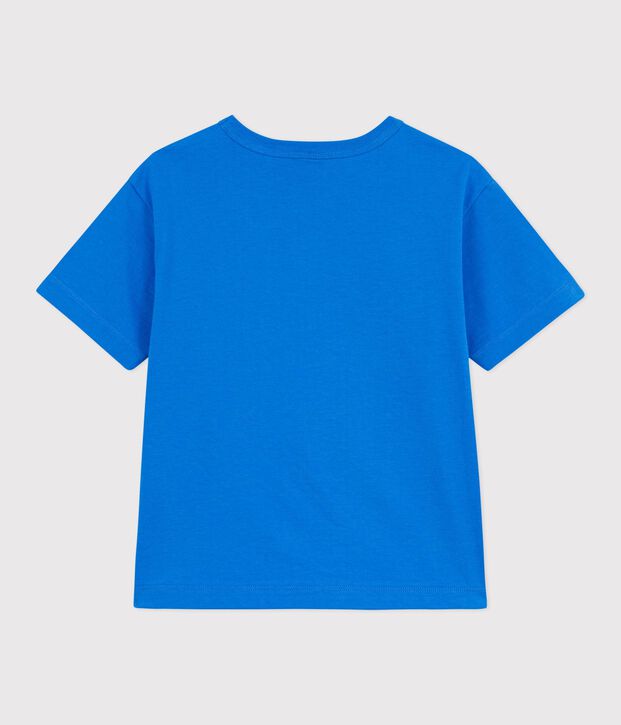T-shirt a maniche corte in cotone bambina blu