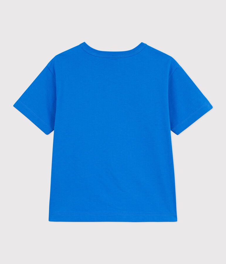 T-shirt a maniche corte in cotone bambina blu