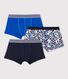 Confezione da 3 boxer bambino in cotone blu