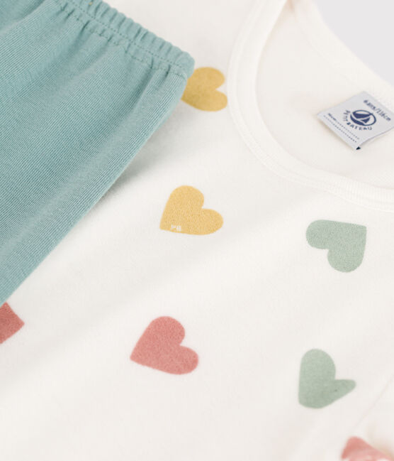 Camicia da notte cuore bambina in ciniglia bianco MARSHMALLOW/bianco MULTICO