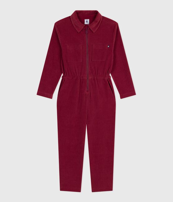 Tutina lunga in velluto bouclé tinta unita bambina AMARANTE