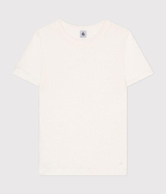 T-shirt L'ICONIQUE in lino da donna bianco ECUME
