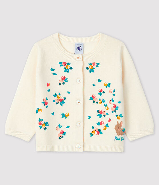 Cardigan a maniche lunghe bebè femmina bianco MARSHMALLOW