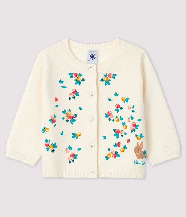 Cardigan a maniche lunghe beb&egrave; femmina bianco