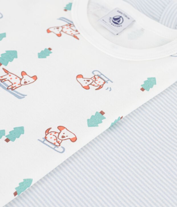 Set di T-shirt a maniche corte in cotone con cani stampati bambino multicolore