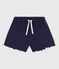 Shorts in cotone tinta unita bambina blu