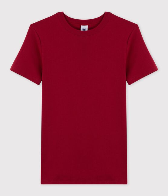 T-shirt girocollo iconica in cotone Donna rosso SANGRIA