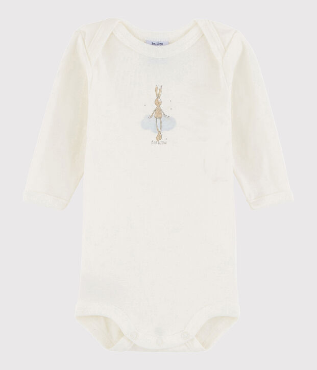 Body manica lunga beb&egrave; maschietto bianco Lait