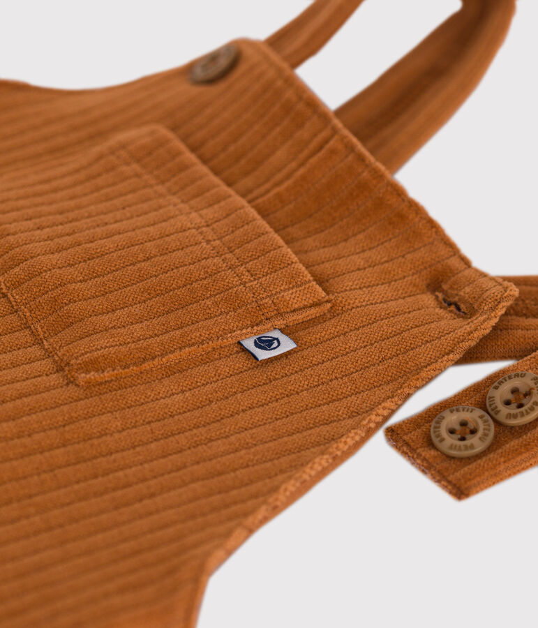 Salopette lunga in velluto per beb&egrave; marrone