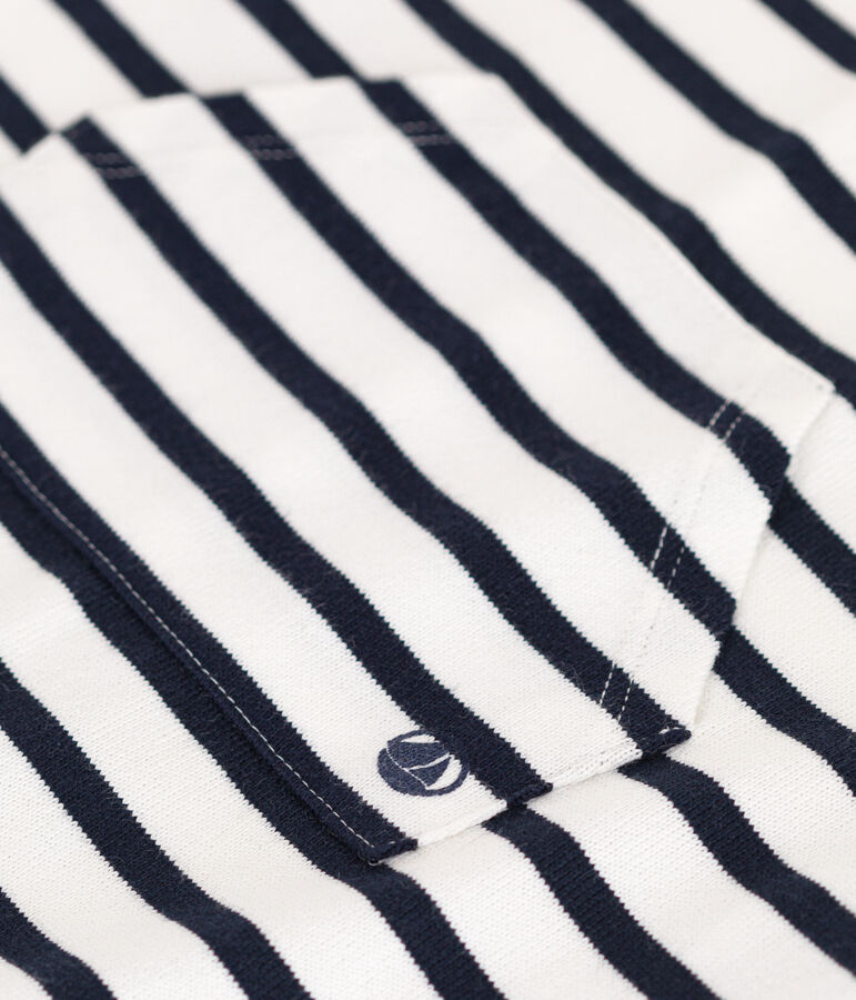 Tutina corta in jersey beb&egrave; bianco/blu