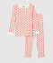 Pigiama bambina/bambino snugfit fantasia grafica in cotone biologico bianco MARSHMALLOW/ SPICY