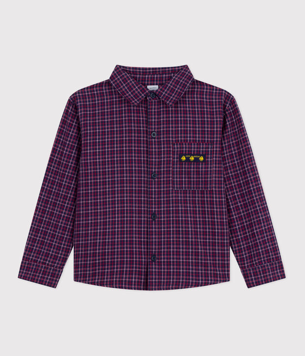 Camicia in flanella a quadri bambino blu/multicolore