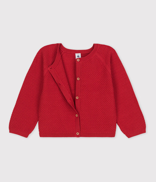 Cardigan in cotone bambina rosso