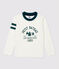 T-shirt bambino a maniche lunghe in cotone bianco