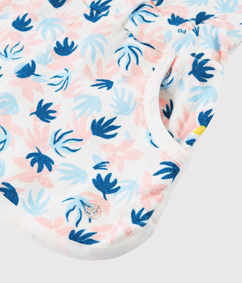 Tuta corta in spugna bouclette bambina bianco MARSHMALLOW/bianco MULTICO