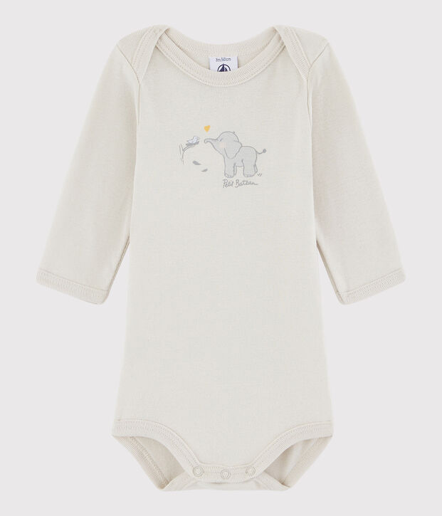 Body manica lunga beb&egrave; unisex beige