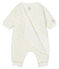 Tutina lunga bebè a costine in ovatta bianco MARSHMALLOW/grigio SOURICEAU CN