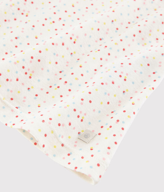Camicia da notte pois multicolori bambina in cotone biologico bianco MARSHMALLOW/bianco MULTICO