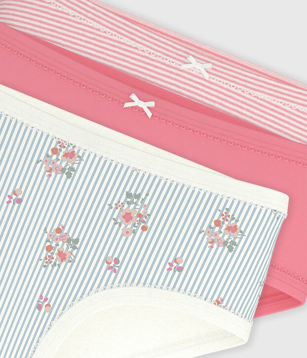 Set di slip a vita alta bambina in cotone con stampa a fiori multicolore