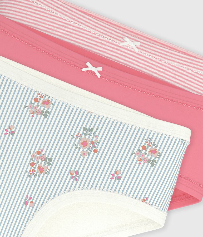 Set di slip a vita alta bambina in cotone con stampa a fiori multicolore