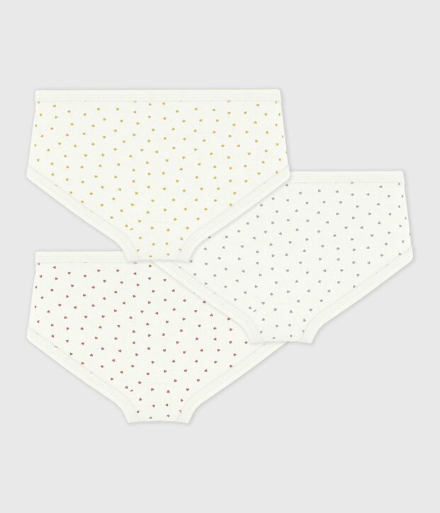Set di slip a vita alta in cotone con stampa a cuori bambina multicolore