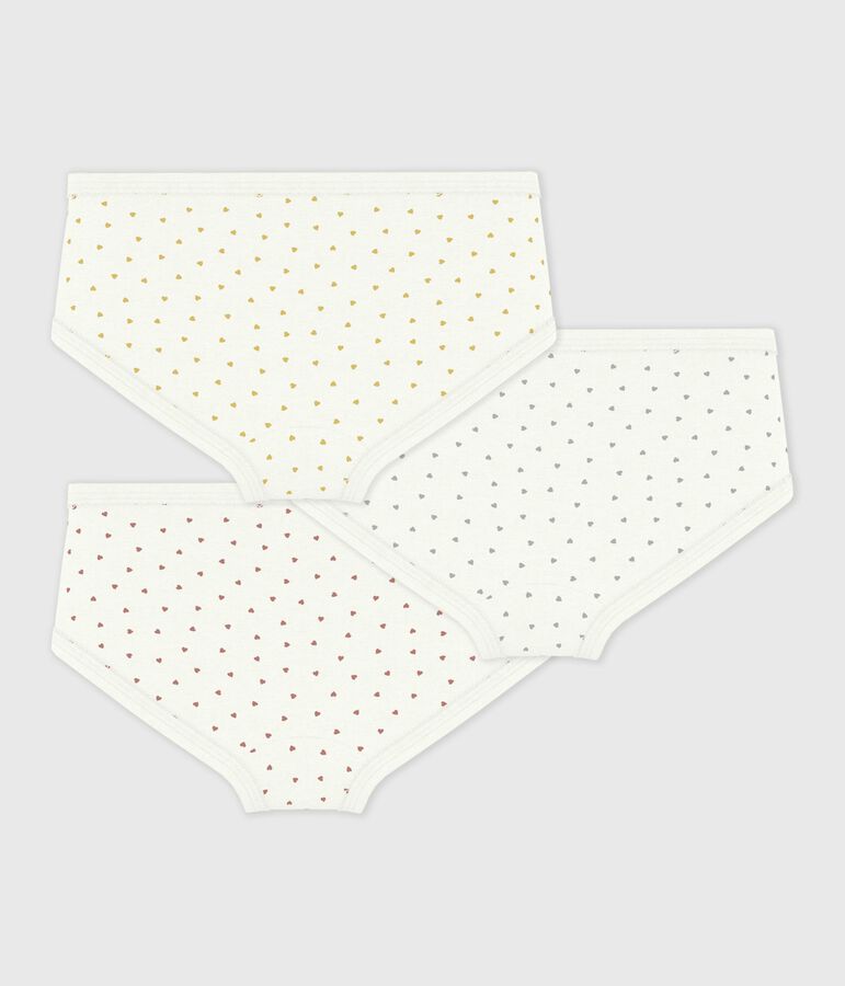 Set di slip a vita alta in cotone con stampa a cuori bambina variante 1