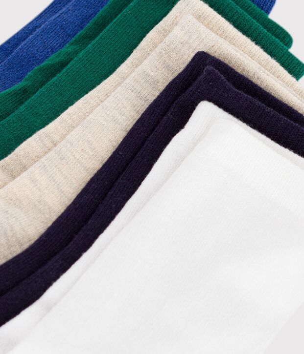 5 paia di calzini in cotone tinta unita bambino multicolore
