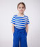 T-shirt a maniche corte in cotone a righe bambino bianco AVALANCHE/ MULTICO