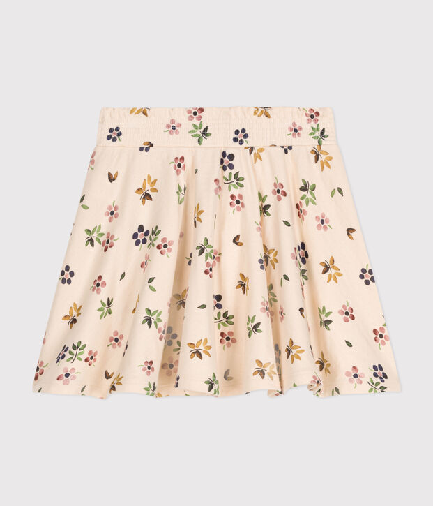 Gonna in tubique bambina ecru/multicolore