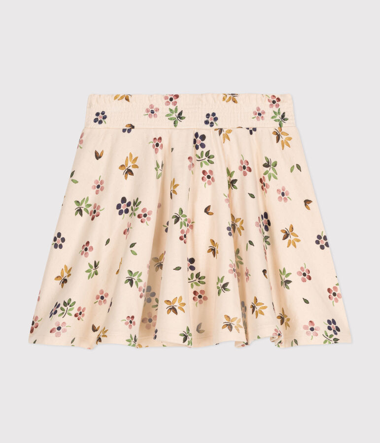 Gonna in tubique bambina ecru/multicolore