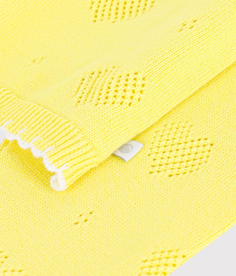 Cardigan in cotone tinta unita bambino giallo