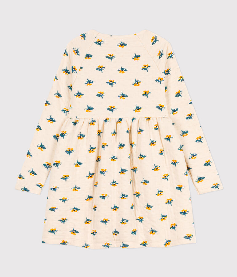 Abito a maniche lunghe in tubique fantasia bambina bianco AVALANCHE/ MULTICO