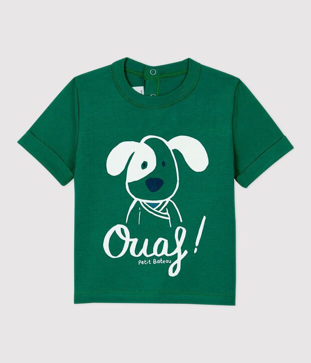 T-shirt in cotone beb&egrave;. verde