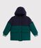 Piumino tinta unita color block bambino verde/blu