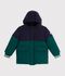 Piumino tinta unita color block bambino verde/blu