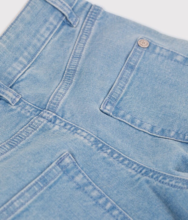 Pantaloni flare in denim chiaro bambina blu