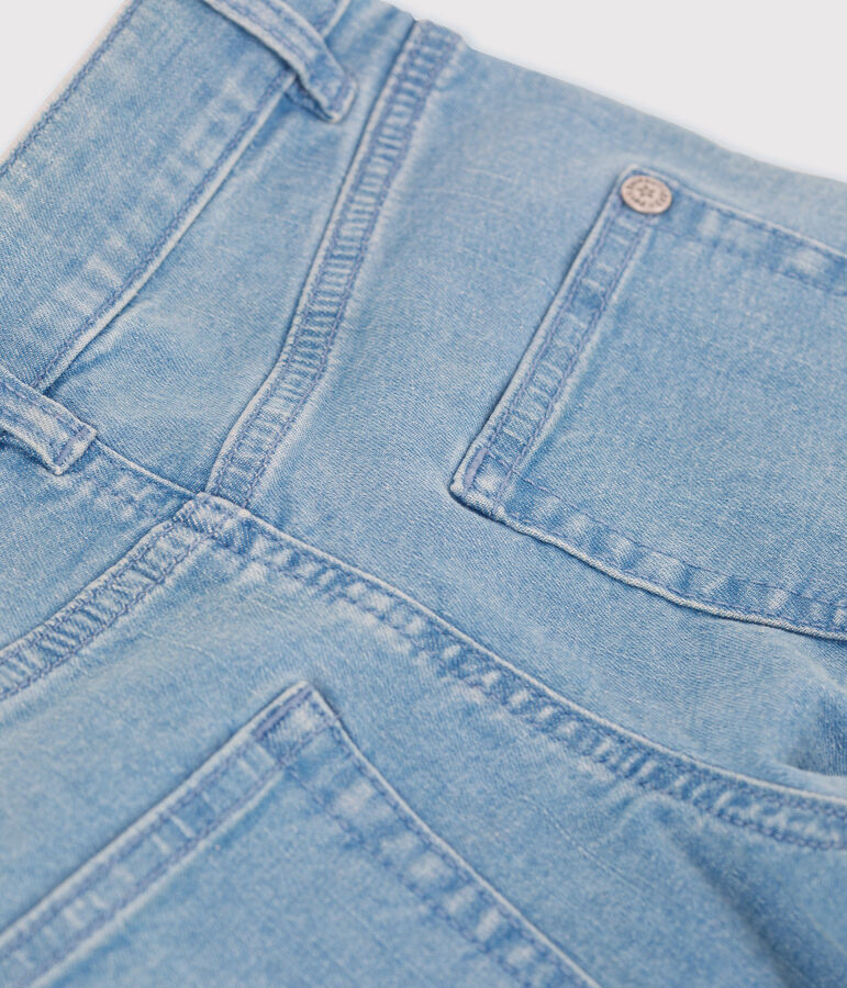 Pantaloni flare in denim chiaro bambina blu