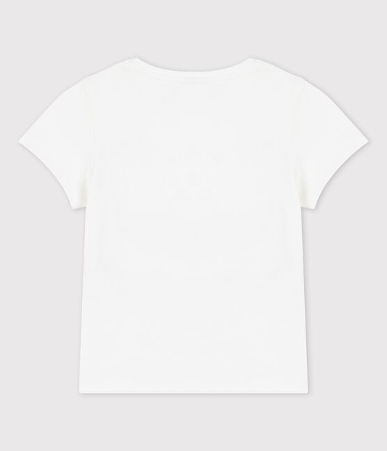 T-shirt a maniche corte in cotone bambina bianco MARSHMALLOW