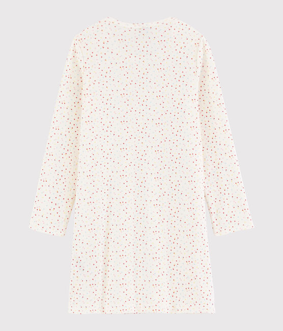Camicia da notte pois multicolori bambina in cotone biologico bianco MARSHMALLOW/bianco MULTICO