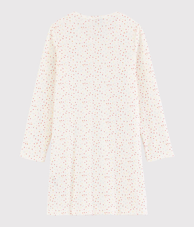 Camicia da notte pois multicolori bambina in cotone biologico bianco/multicolore