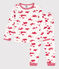 Pigiama bambino unisex in tubique Le Havre bianco MARSHMALLOW/rosso PEPS
