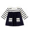 Abito iconico per bebé femmina beige COQUILLE/blu ABYSSE
