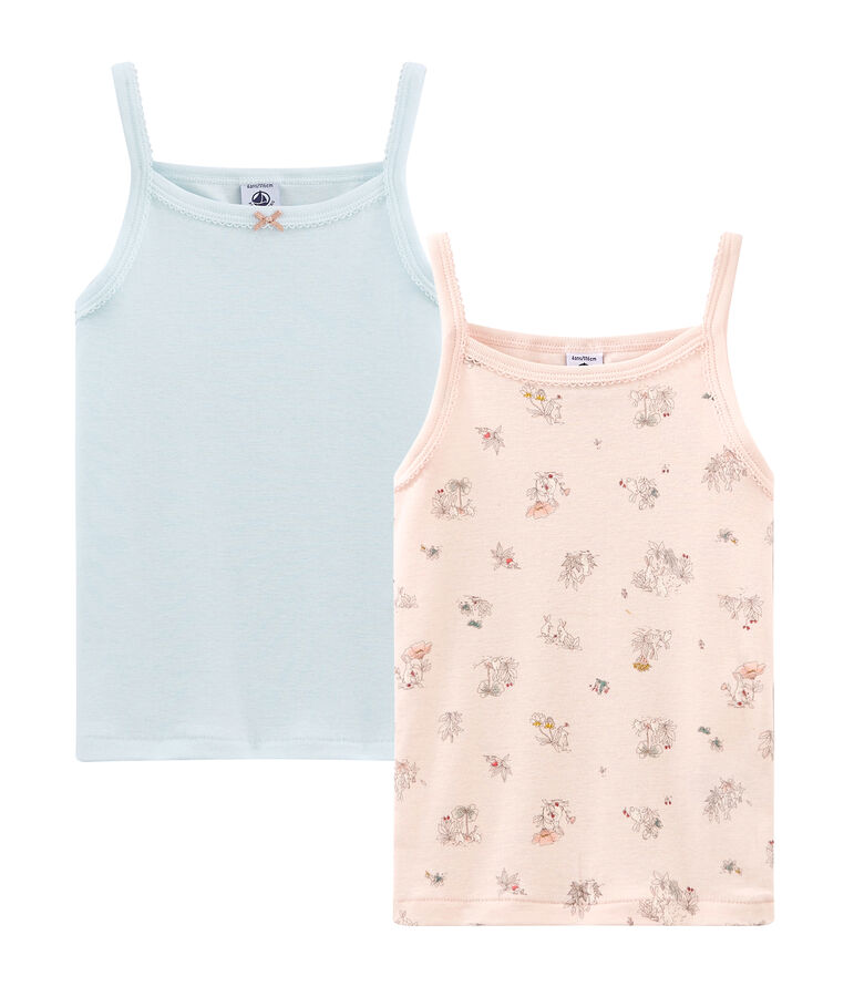 Duo canottiere con spalline bambina multicolore