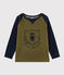 T-shirt serigrafata bambino verde MILITARY/blu SMOKING