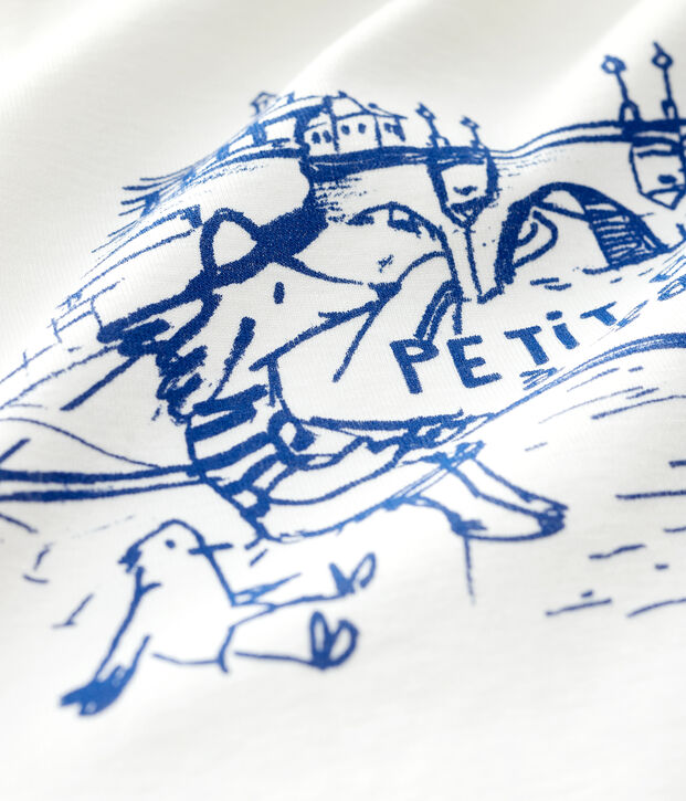 T-shirt maniche corte in cotone beb&egrave; maschio bianco