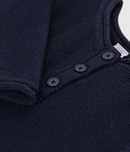 Abitoa maniche lunghe in maglia bambina blu SMOKING